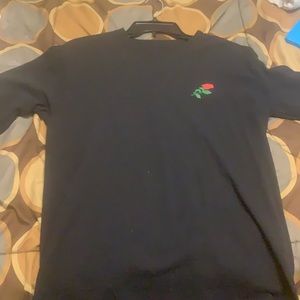 Black shirt with roses